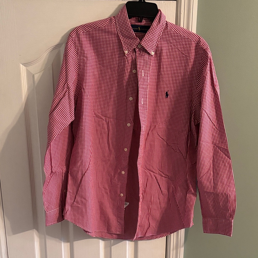 Ralph Lauren Red Gingham Button Down Shirt